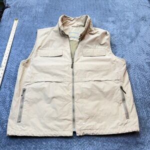Camel Collection Utility Vest Mens 56 XXL Beige Vintage Multi-Pocket Gilet